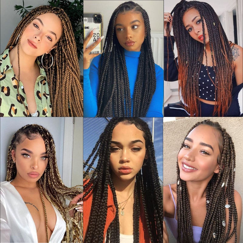 ROSDINA Pre-stretched Braiding Hair - 28 Inch 8 Packs Light Brown Super Long Braiding Hair For Twist or Box Braids, Yaki Texture Hot Water Setting Synthetic Braiding Hair Extensions (28 Inch, #4-8P) - Image 5